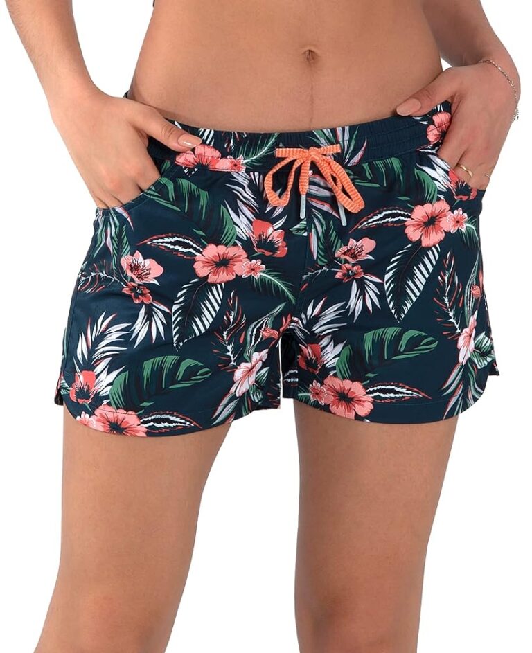 Actleis Womens Swim Shorts UPF50+ Board Shorts Quick Dry Beach Shorts Drawstring Sports Summer Bottom