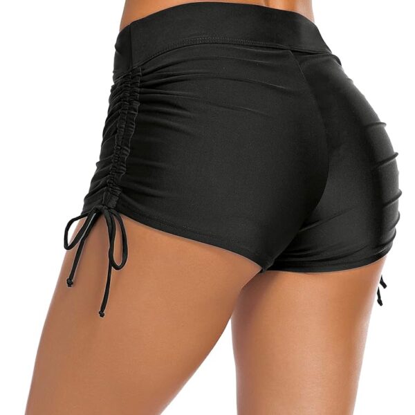 Bonneuitbebe Women's Swim Shorts High Waist Swimsuit Bottoms Adjustable Side Tie Bathing Suit Boyshorts Bikini Board Shorts