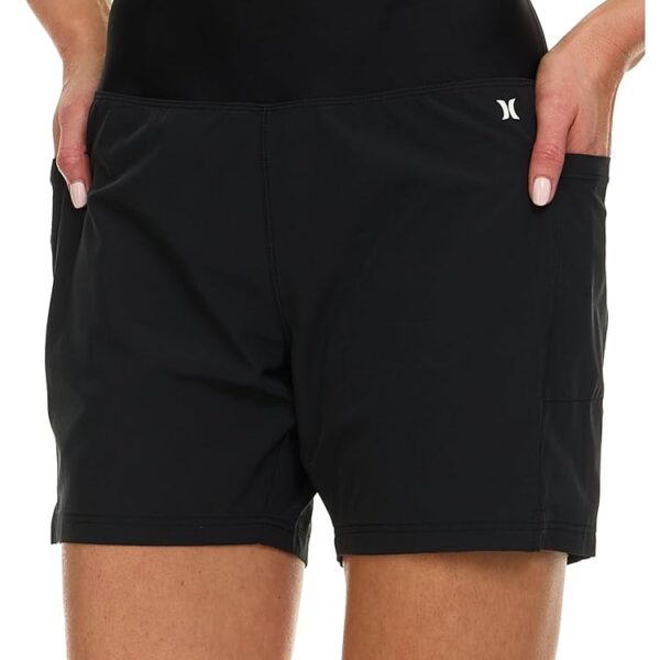 Hurley 5"/7" High Waisted Swim Shorts Women, Board Shorts with Pockets & Inner Liner, Quick Dry Swim Trunk, UPF 50+
