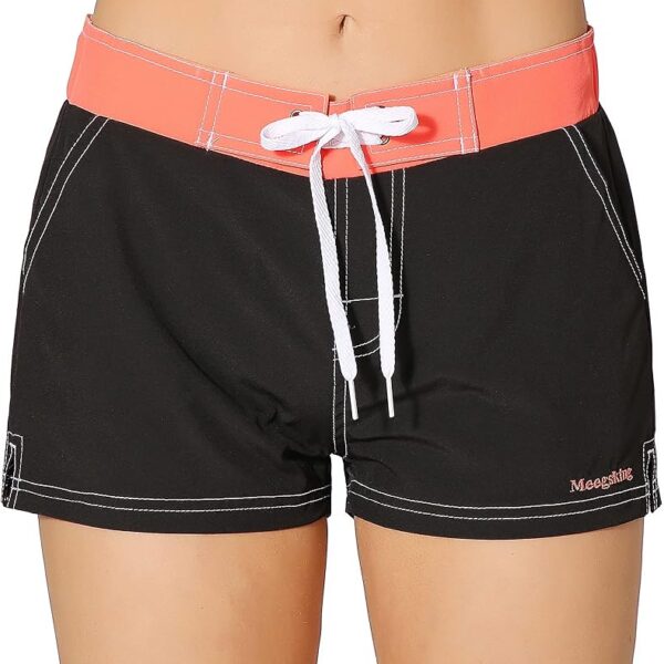 Women Quick Dry Swimwear Trunks Sports Board Shorts with Soft Briefs Inner Lining